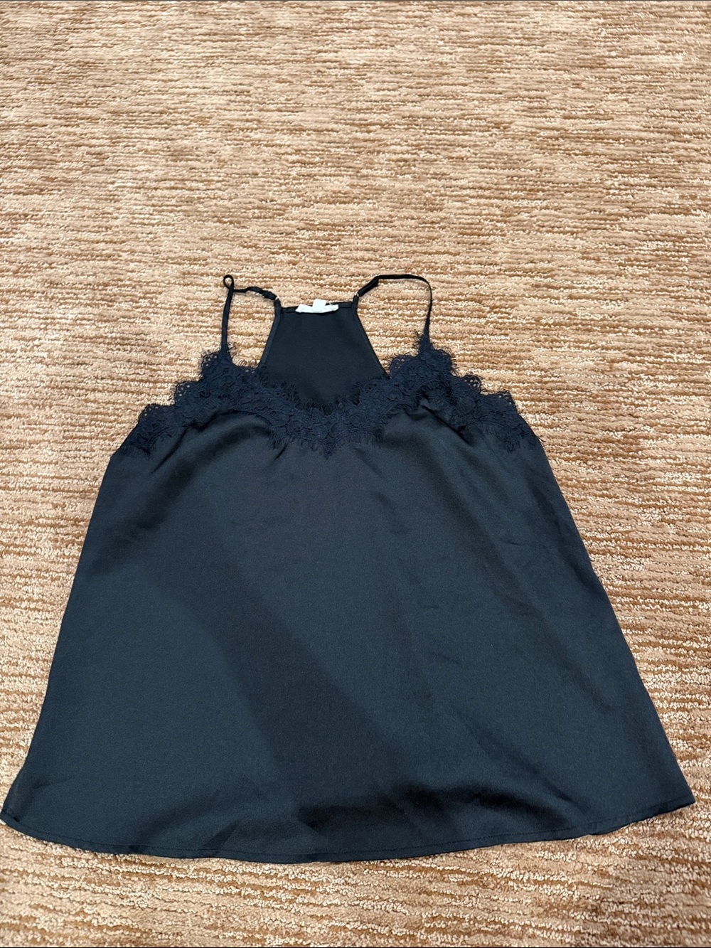 Blu Pepper Black Lace-Trim Slip Cami